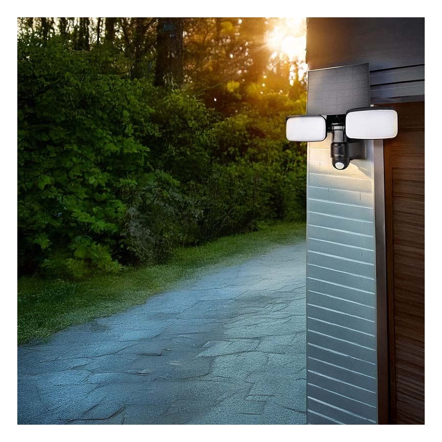 LED solarni reflektor sa senzorom LED/9W/3,7V 3600 mAh IP54