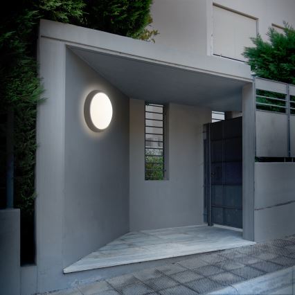 LED spoljašnje zidno svetlo LED/13W/230V 4000K IP54, sivo, okruglo