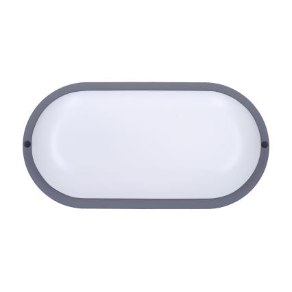 LED spoljašnje zidno svetlo LED/20W/230V 4000K IP54 sivo ovalno