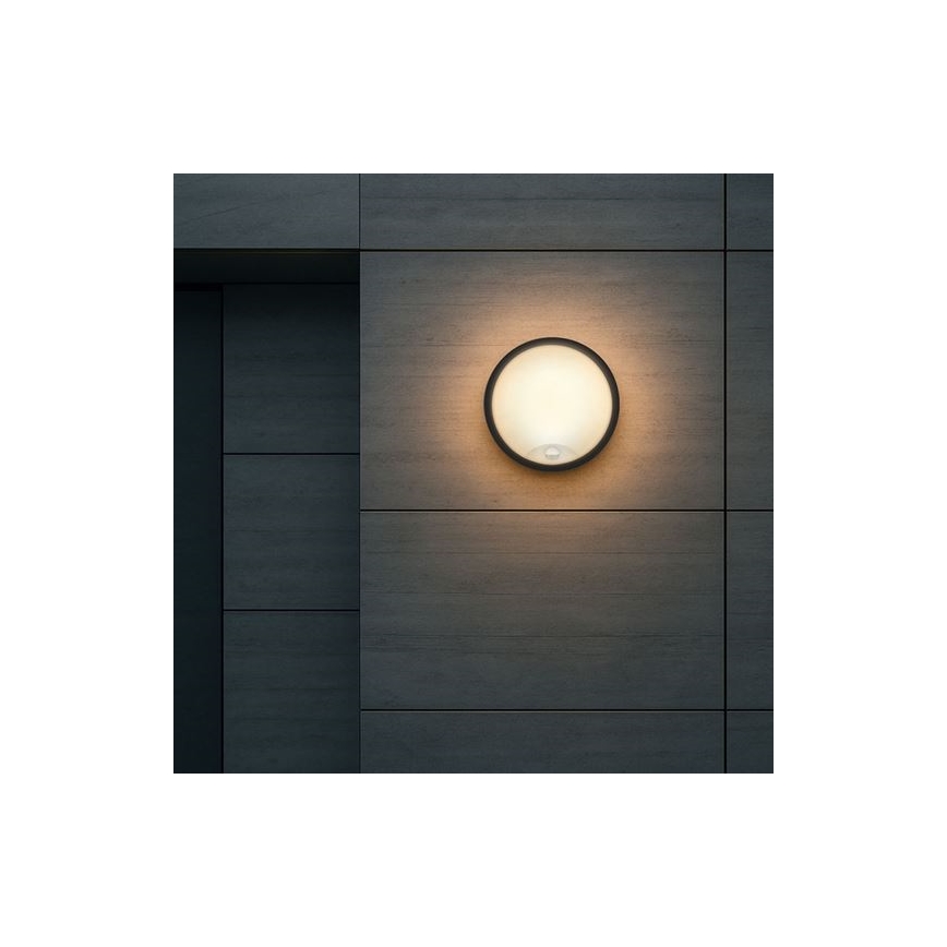 LED spoljašnje zidno svetlo sa senzorom 2 u 1 LED/20W/230V 3000/4000/6500K IP65 prečnik 22 cm