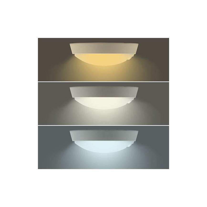 LED spoljašnje zidno svetlo sa senzorom 2 u 1 LED/20W/230V 3000/4000/6500K IP65 prečnik 22 cm