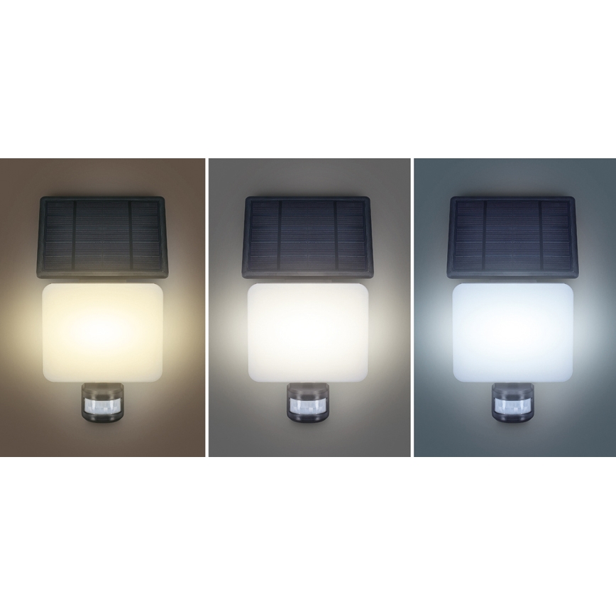 LED solarni reflektor sa senzorom pokreta LED/11W/3,7V 4400mAh 3000K/4000K/6500K IP54