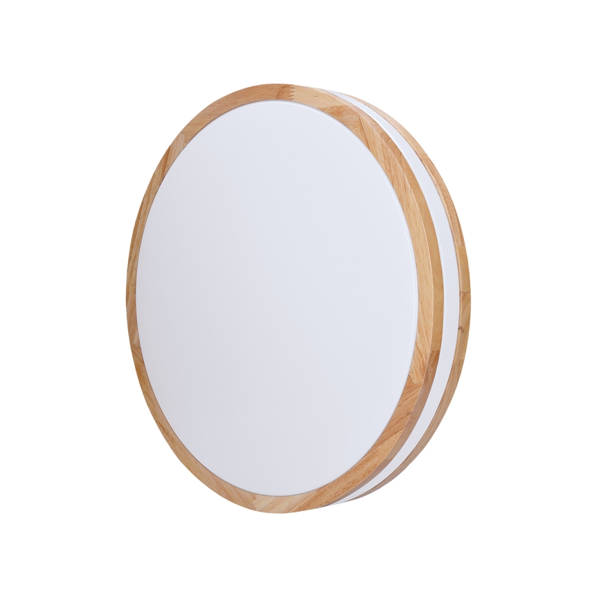 LED prigušiva plafonska svetiljka WOODY LED/48W/230V 3000-6500K hrast prečnik 38 cm + daljinski upravljač