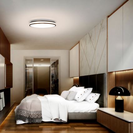 LED prigušiva plafonska svetiljka LASKOS LED/48W/230V 3000-6500K crna + daljinski upravljač