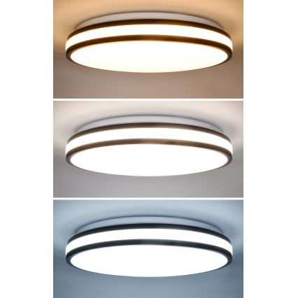 LED prigušiva plafonska svetiljka LASKOS LED/48W/230V 3000-6500K crna + daljinski upravljač