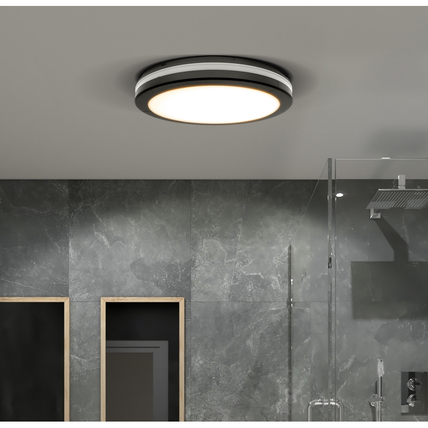 LED prigušiva spoljašnja stropna svetiljka LED/18W/22W/26W/230V 3000/4000/6500K IP65 crna
