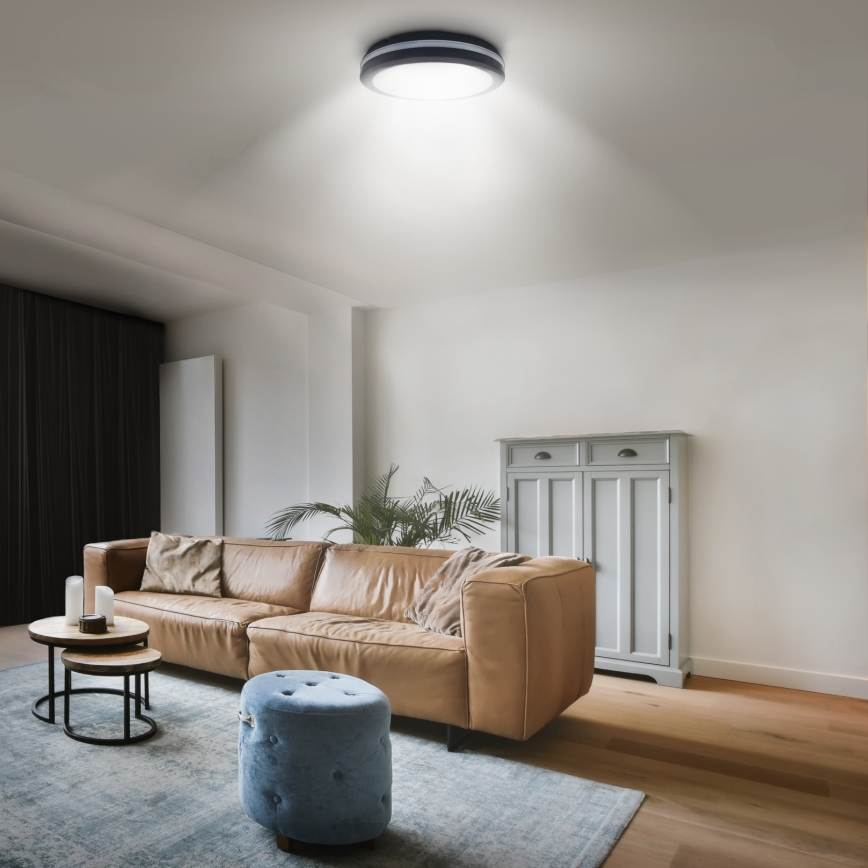 LED prigušiva spoljašnja stropna svetiljka LED/18W/22W/26W/230V 3000/4000/6500K IP65 crna