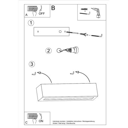 Zidna lampa VEGA 1xE27/60W/230V bela