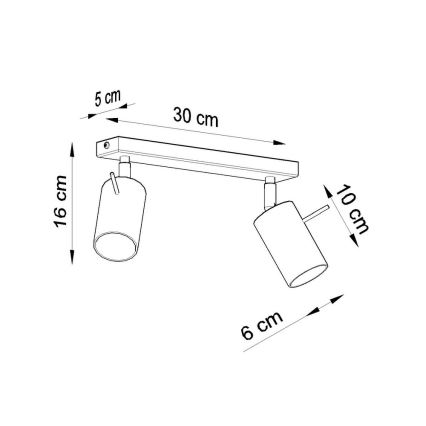 Spot svetiljka RING 2 2xGU10/10W/230V crna
