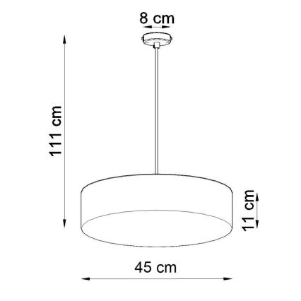Luster na sajli ARENA 3xE27/15W/230V beo