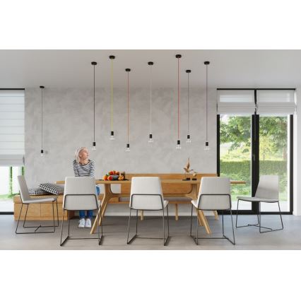 Luster na kablu EDISON 1xE27/60W/230V crni