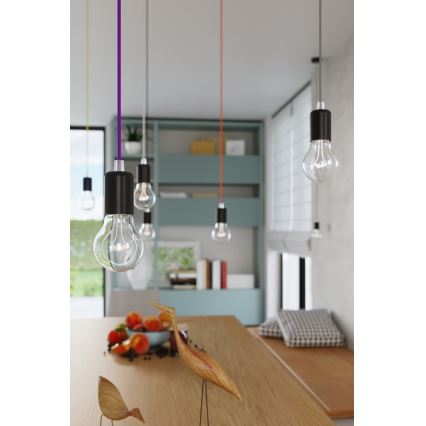 Luster na kablu EDISON 1xE27/60W/230V crni