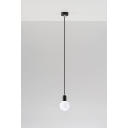 Luster na kablu EDISON 1xE27/60W/230V crni