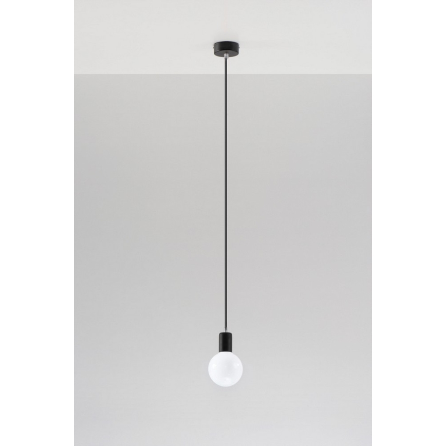 Luster na kablu EDISON 1xE27/60W/230V crni