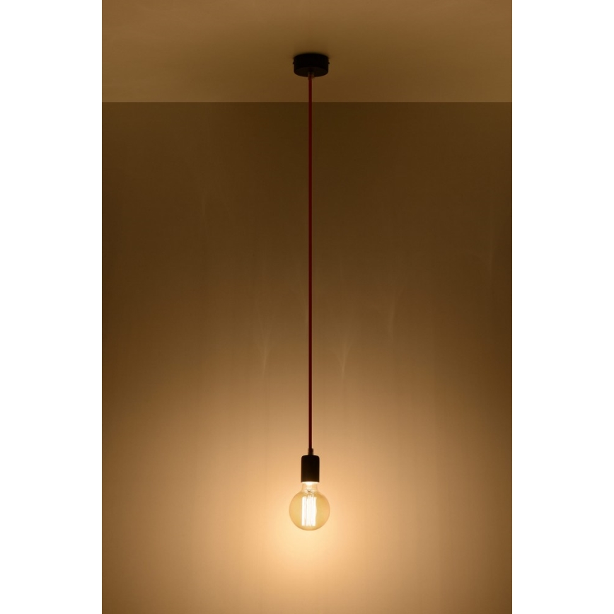 Luster na kablu EDISON 1xE27/60W/230V crni