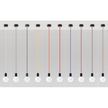 Luster na kablu EDISON 1xE27/60W/230V crni