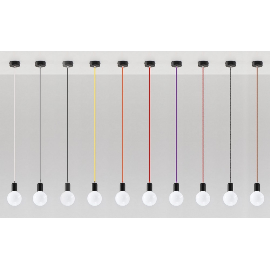 Luster na kablu EDISON 1xE27/60W/230V crni
