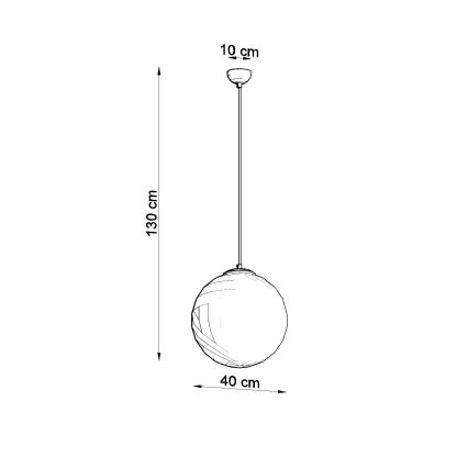 Luster na sajli UGO 1xE27/15W/230V prečnik 40 cm bela/sjajni hrom