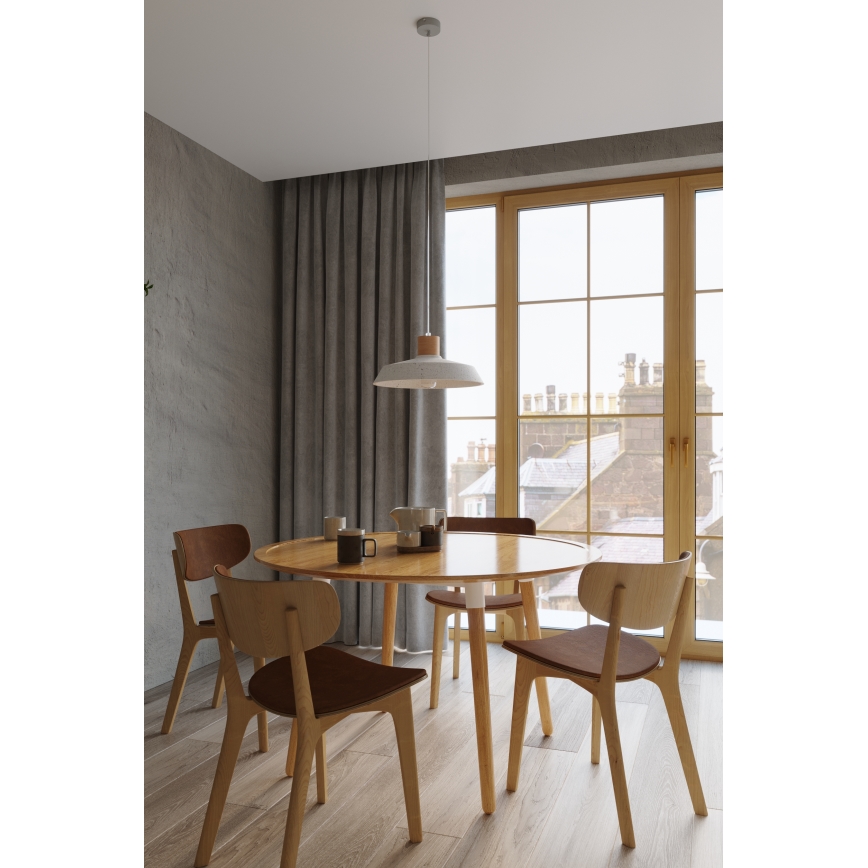 Viseća lampa na sajli AFRA 1xE27/60W/230V siva/bukva
