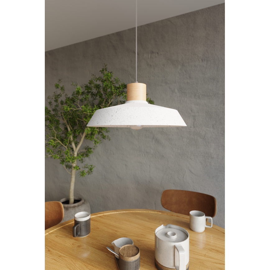 Viseća lampa na sajli AFRA 1xE27/60W/230V siva/bukva