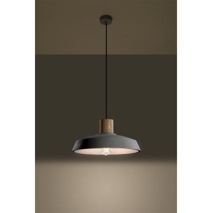 Viseća lampa na sajli AFRA 1xE27/60W/230V siva/bukva