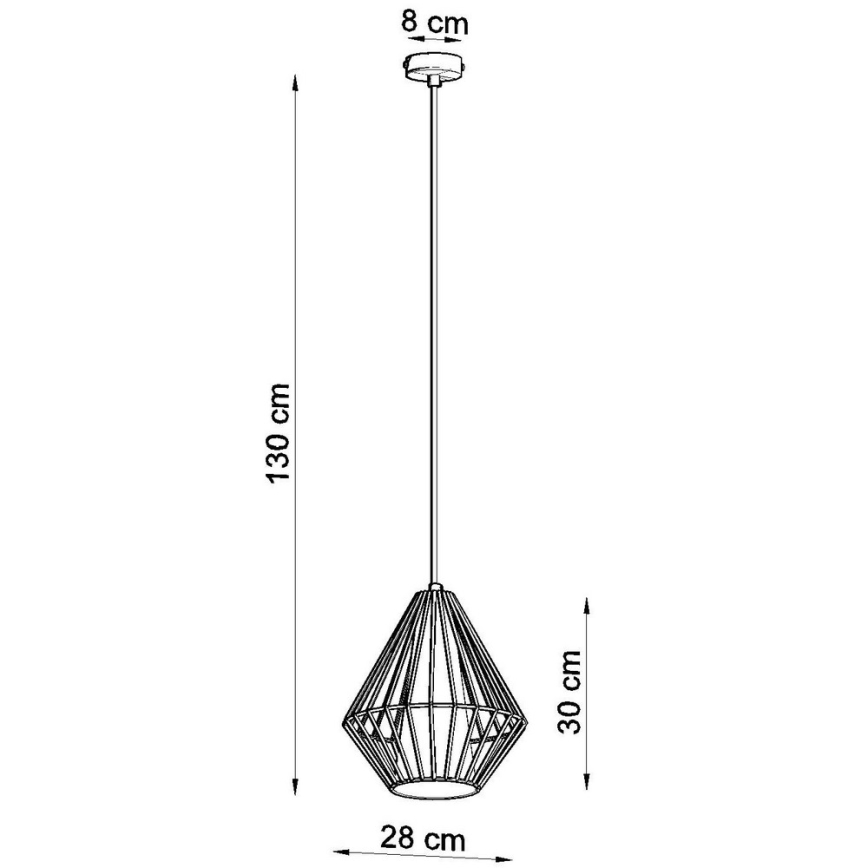 Luster na sajli DEMI 1xE27/60W/230V bela