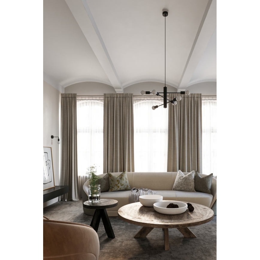 Viseći luster na kablu DUOMO 6 6xE27/60W/230V, crne boje