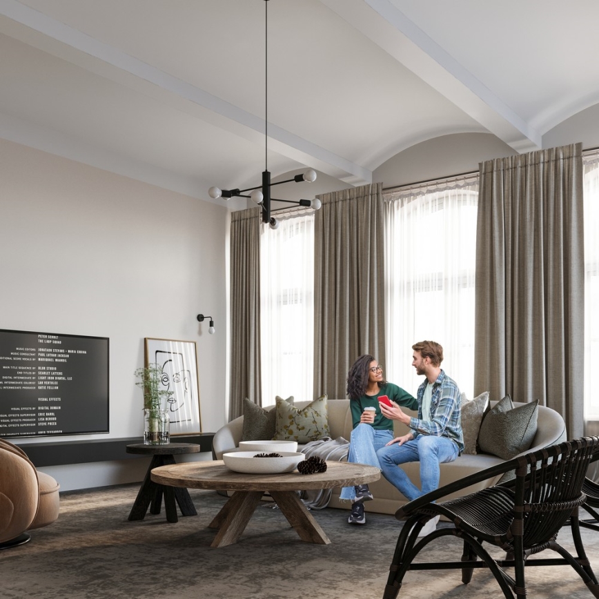 Viseći luster na kablu DUOMO 6 6xE27/60W/230V, crne boje
