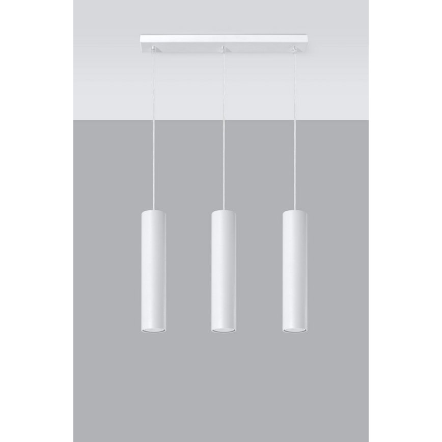 Luster na sajli LAGOS 3 3xGU10/10W/230V bela
