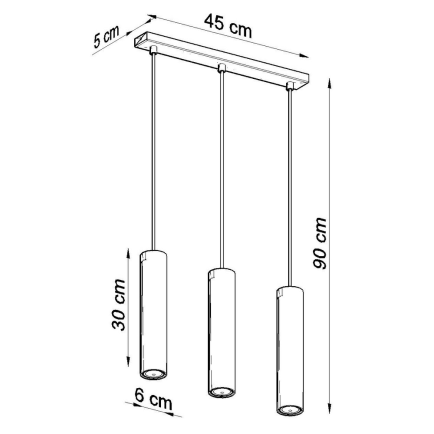 Luster na sajli LAGOS 3 3xGU10/10W/230V bela
