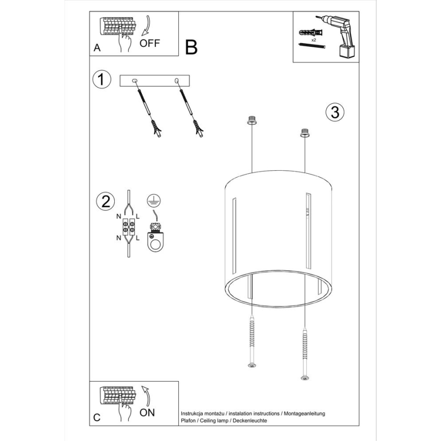 Plafonska lampa INEZ 1xG9/40W/230V siva