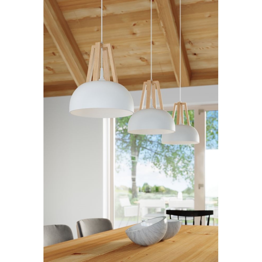 Luster na sajli CASCO 1xE27/60W/230V, prečnik 30 cm, breza