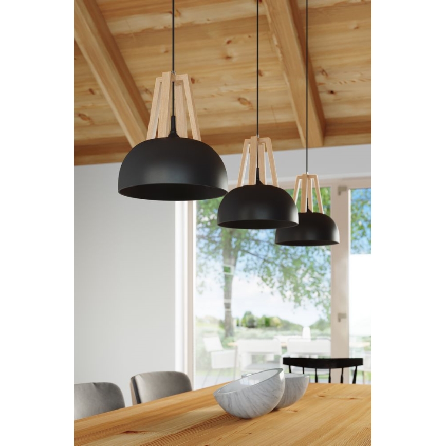 Luster na lanku CASCO 1xE27/60W/230V prečnik 30 cm breza