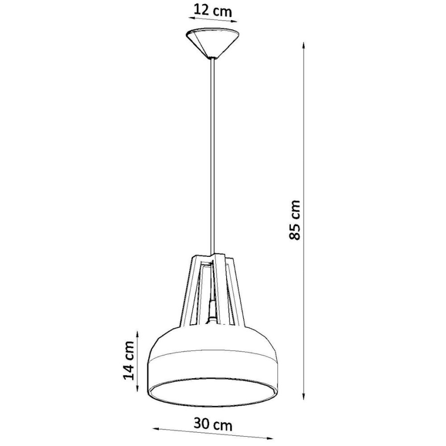 Luster na lanku CASCO 1xE27/60W/230V prečnik 30 cm breza