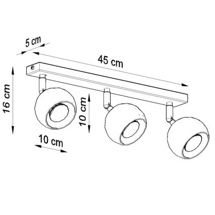 Plafonsko spot svetlo OCULARE 3xGU10/10W/230V