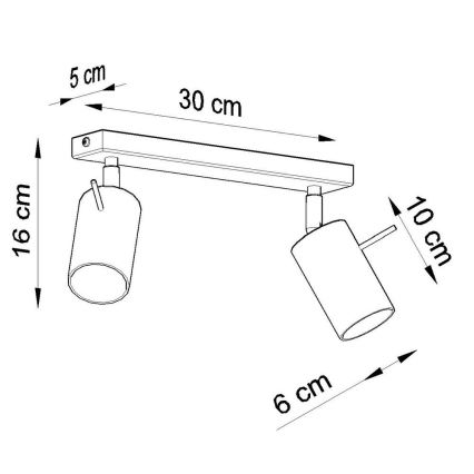 Stropni spot RING 2xGU10/10W/230V