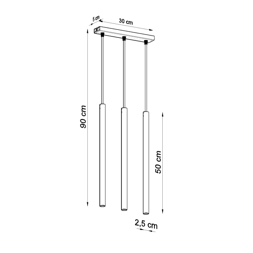 Viseći luster na sajli PASTELO 3xG9/8W/230V, bela
