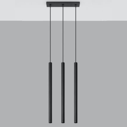 Luster na sajli PASTELO 3xG9/8W/230V crna