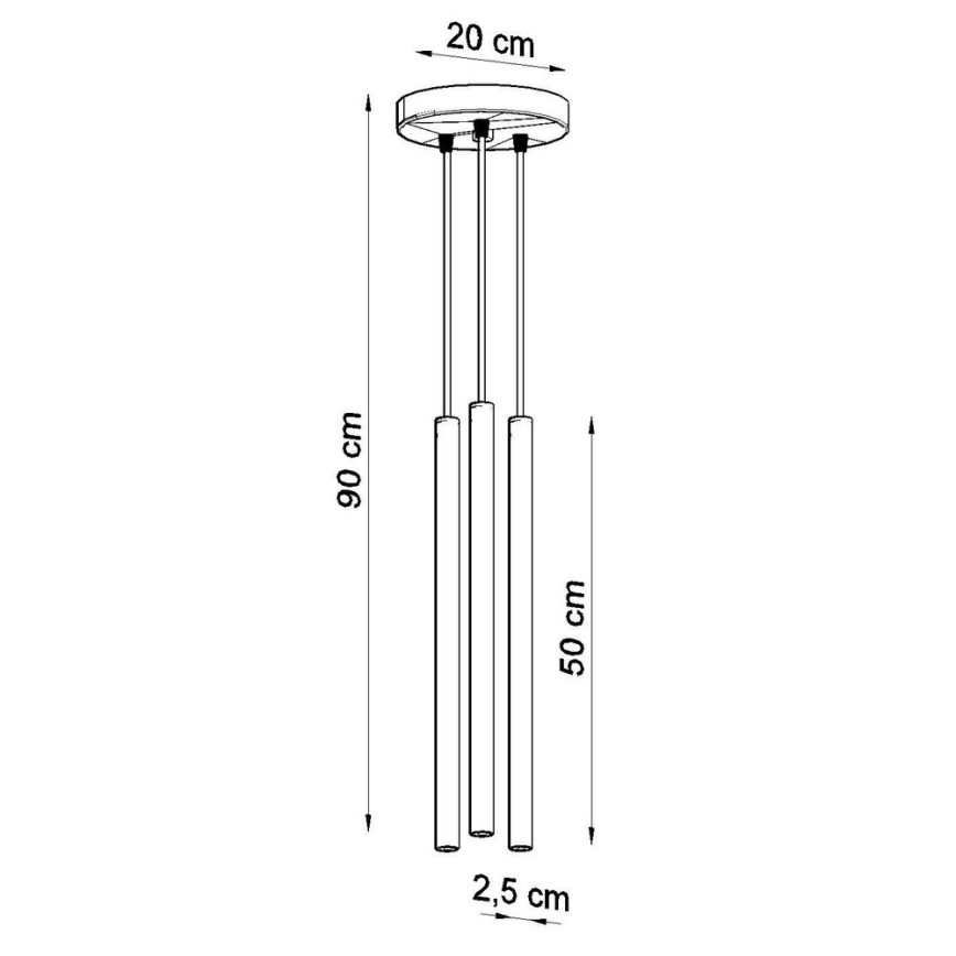 Luster na sajli PASTELO 3xG9/8W/230V crna