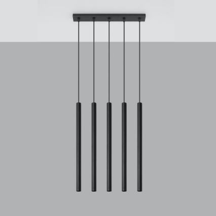 Luster na sajli PASTELO 5xG9/8W/230V crna