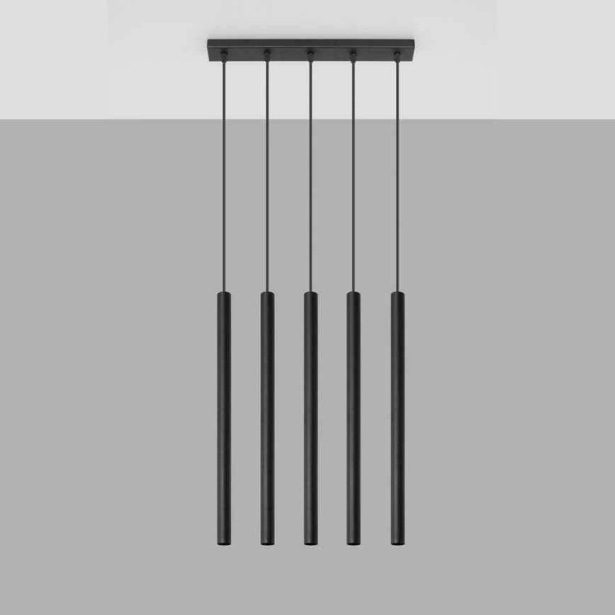 Luster na sajli PASTELO 5xG9/8W/230V crna