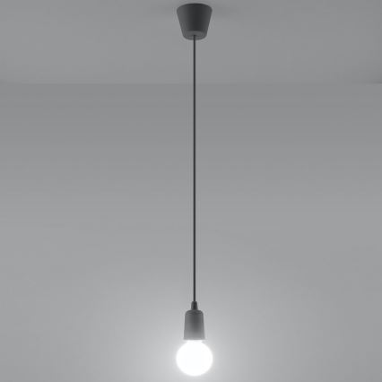 Luster na lanku DIEGO 1xE27/60W/230V siva