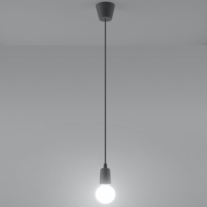 Luster na lanku DIEGO 1xE27/60W/230V siva