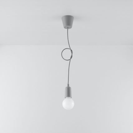 Luster na lanku DIEGO 1xE27/60W/230V siva