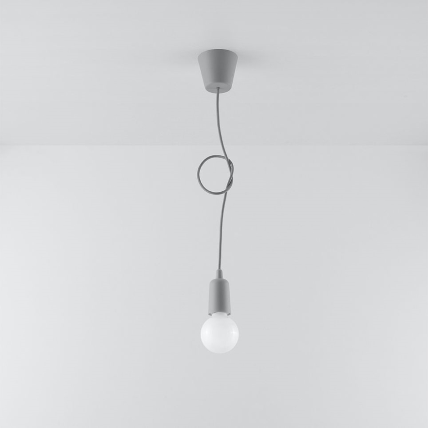 Luster na lanku DIEGO 1xE27/60W/230V siva
