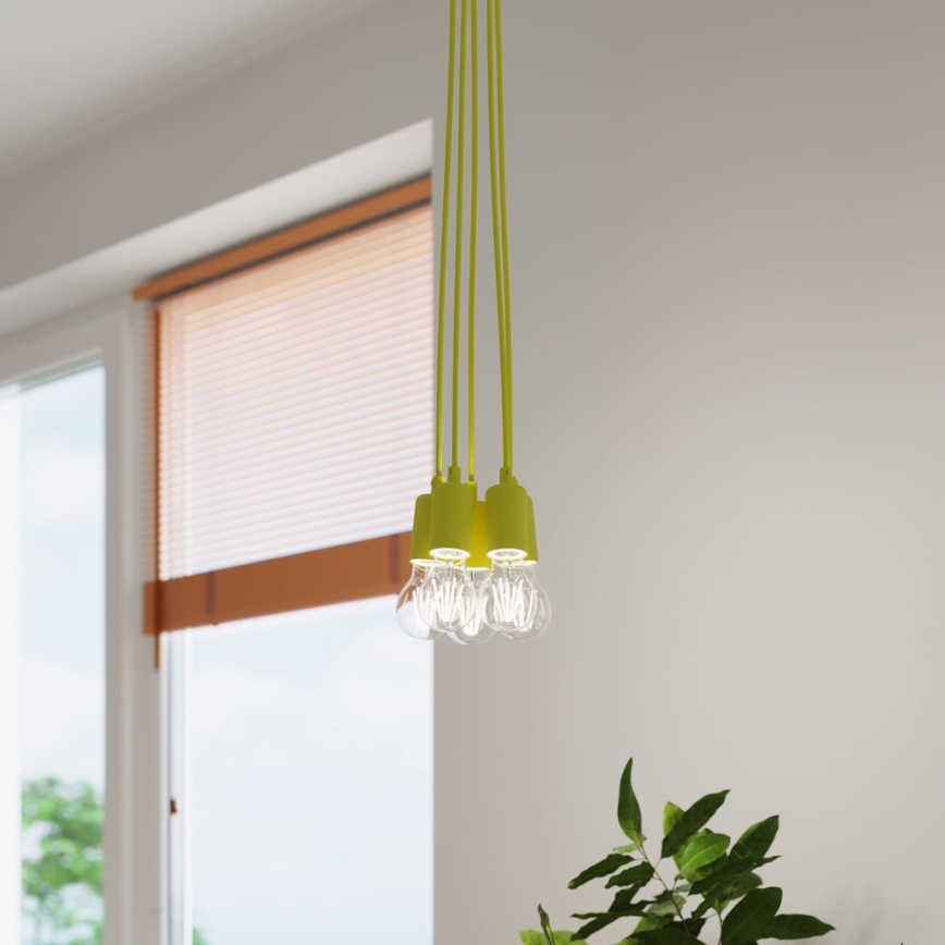 Žuti luster na sajli DIEGO 3xE27/60W/230V