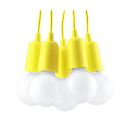 Luster na sajli DIEGO 5xE27/60W/230V žuti