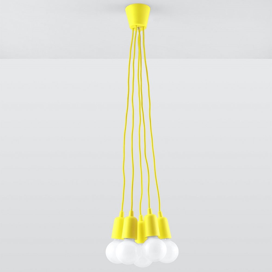 Luster na sajli DIEGO 5xE27/60W/230V žuti