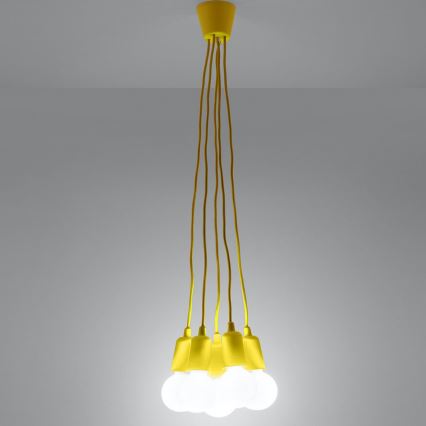 Luster na sajli DIEGO 5xE27/60W/230V žuti