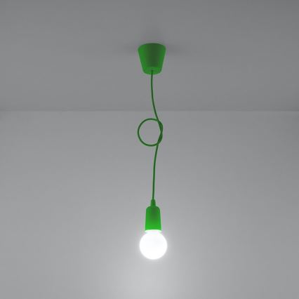 Luster na sajli DIEGO 1xE27/60W/230V, zelene boje